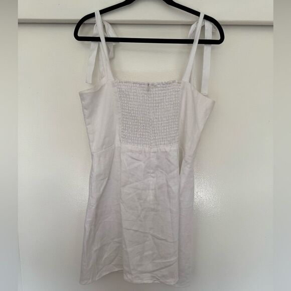 NWT Reformation White Pearson Linen Mini Dress Size 10 - Picture 4 of 7
